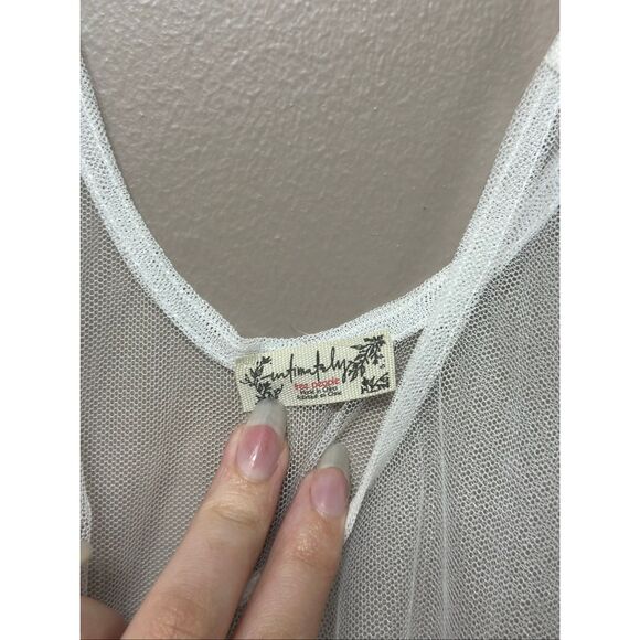 NWOT Free People Intimately White Sheer Push Send Mini Slip Women's Small - Picture 3 of 8